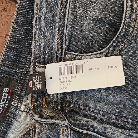Chicos Denim black stonewash Jeans, size 10, (chico's 1.5) - Picture 6 of 7